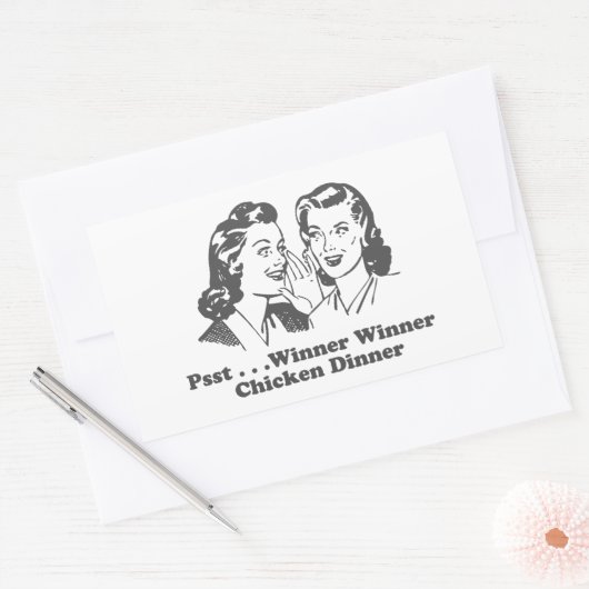 Gewinner Hühnerfest Abendessen Funny Rechteckiger Aufkleber (Umschlag)