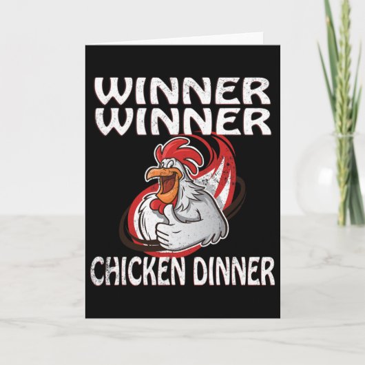 Gewinner Loser Video Game Chicken Dinner Game Play Karte (Vorderseite)