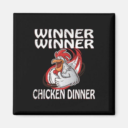 Gewinner Loser Video Game Chicken Dinner Game Play Magnet (Vorne)