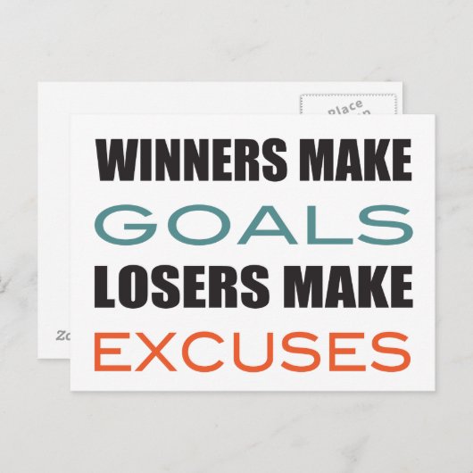 Gewinner machen Ziele, weniger machen Ausreden Postkarte (Vorne/Hinten)