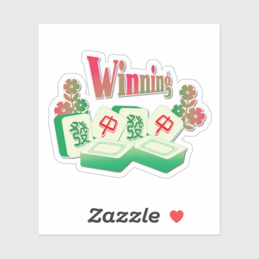 Gewinner Mahjong Sticker | Good Fortune Talisman (Blatt)