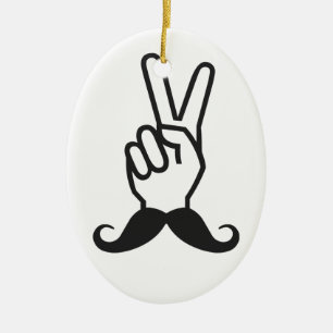 Gewinner Mustache benutzerdefinierte Farbschmuck Keramikornament