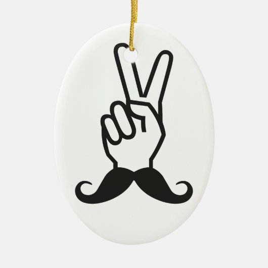 Gewinner Mustache benutzerdefinierte Farbschmuck Keramikornament (Vorne)