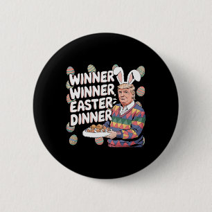 Gewinner Ostermenü Trump Hase Eier Jagd Glücklich  Button