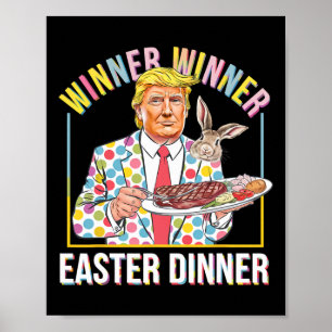 Gewinner Ostern Abendessen Präsident Trump glückli Poster