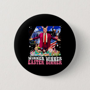 Gewinner Ostern Abendessen Trump Hase Jagd Eier Gl Button