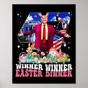Gewinner Ostern Abendessen Trump Hase Jagd Eier Gl Poster
