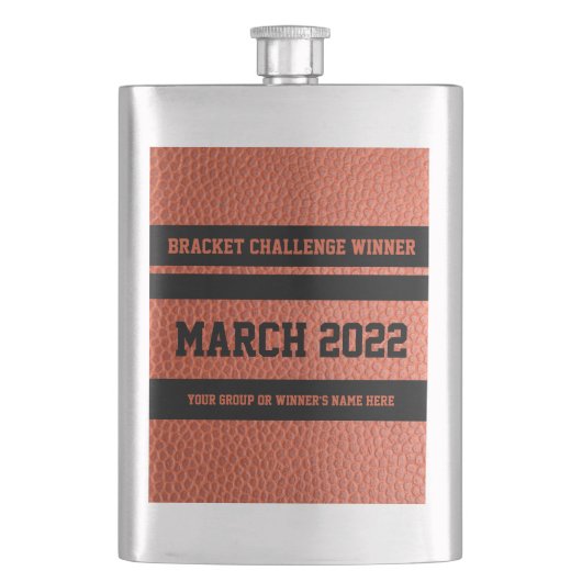 Gewinner-Preisflasche Hoops Bracket Challenge Flachmann (Vorderseite)