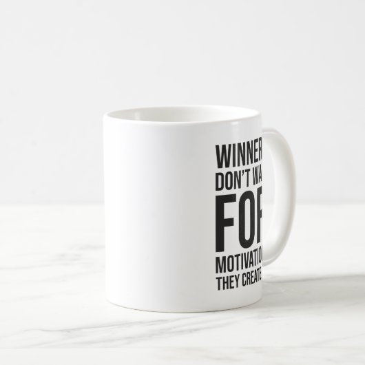Gewinner schaffen Motivation - Erfolgsschleife Kaffeetasse (VorderseiteRechts)