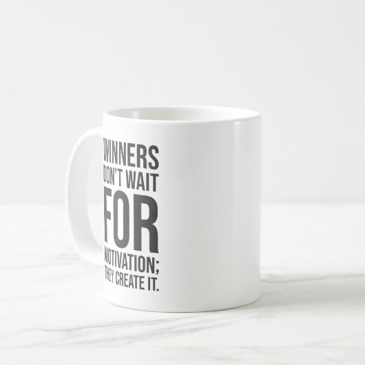 Gewinner schaffen Motivation - Erfolgsschleife Kaffeetasse (Vorderseite Links)