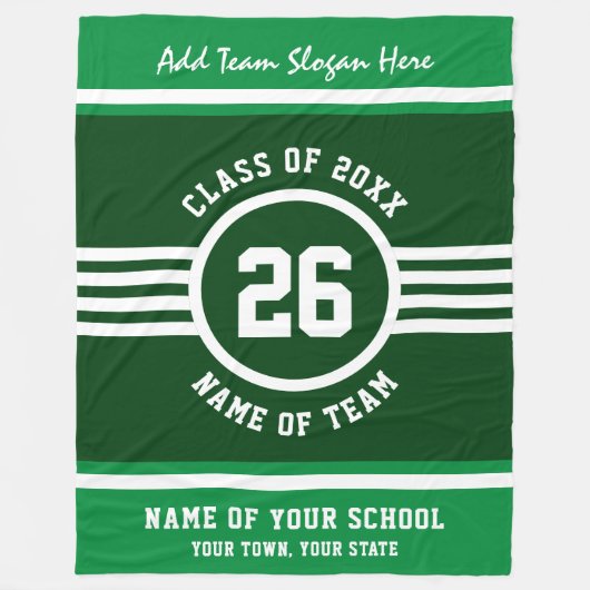 Gewinner Spiel Athlete Green und White Custom Colo Fleecedecke (Vorderseite)