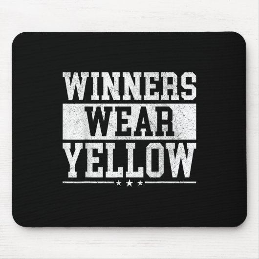 Gewinner tragen Gelben Farbkampf-Zeltkämpfergeist- Mousepad (Vorne)