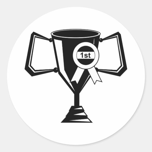 Gewinner-Trophäe Runder Aufkleber (Vorderseite)