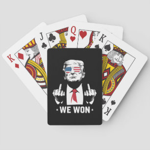 Gewinner Trump Wir gewinnen den Tag der Amtseinfüh Spielkarten