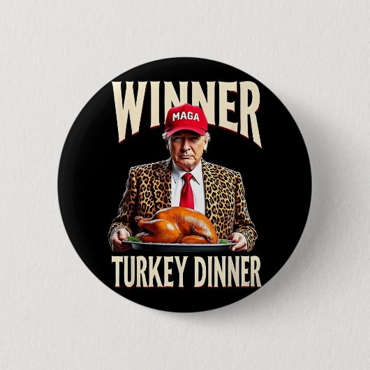 Gewinner Türkei Abendessen Funny Trump Button (Vorderseite)
