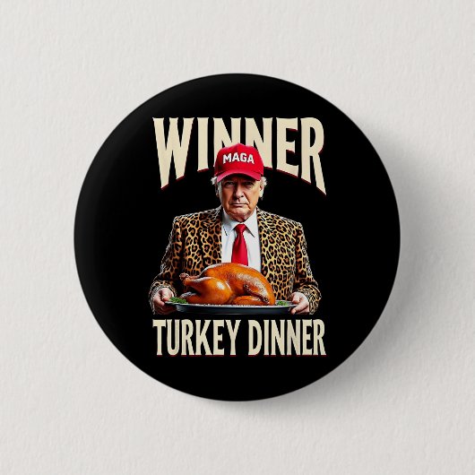 Gewinner Türkei Abendessen Funny Trump Button (Vorderseite)
