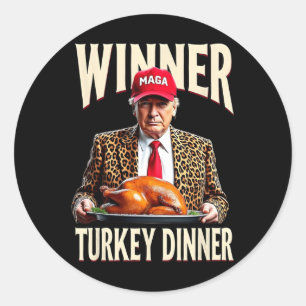 Gewinner Türkei Abendessen Funny Trump Runder Aufkleber