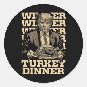 Gewinner Türkei Abendessen Funny Trump Thanksgivi Runder Aufkleber