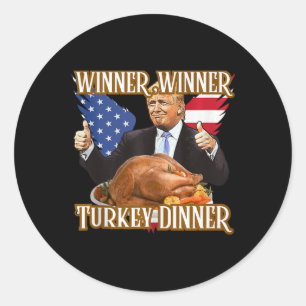 Gewinner Türkei Abendessen Funny Trump Thanksgivi Runder Aufkleber