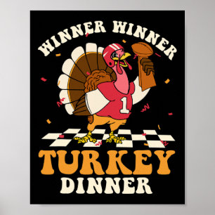 Gewinner Türkei Abendessen Fußball Herbst Thanksgi Poster