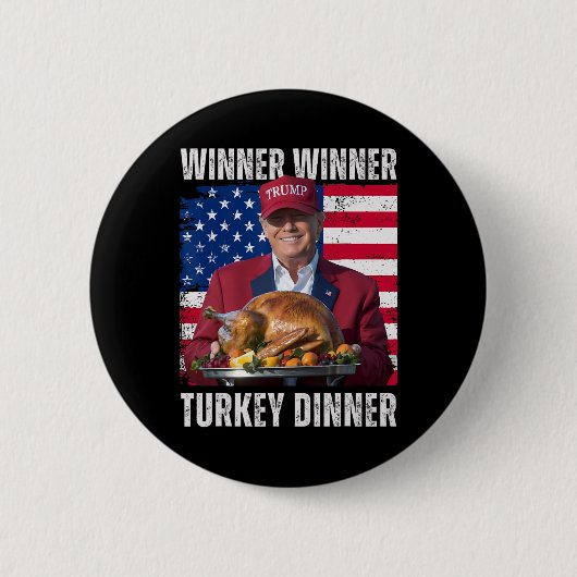 Gewinner Türkei Abendessen Spaß Funny Trump als Ge Button (Vorderseite)
