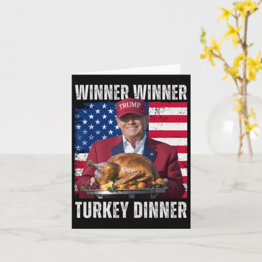Gewinner Türkei Abendessen Spaß Funny Trump als Ge Karte (Gelbe Blume)
