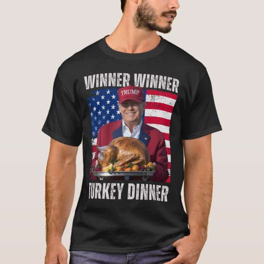 Gewinner Türkei Abendessen Spaß Funny Trump als Ge T-Shirt (Vorderseite)