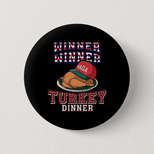 Gewinner Türkei Dinner Trump Erntedank Hum Button (Vorderseite)