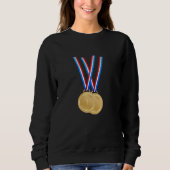 Gewinner und Champions - Funny Gold Medaillen Sweatshirt (Vorderseite)