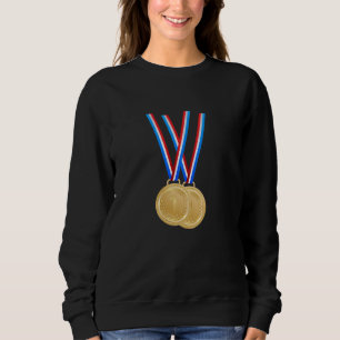 Gewinner und Champions - Funny Gold Medaillen Sweatshirt