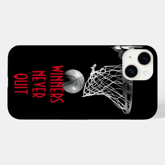 Gewinner verlassen nie Basketball Case-Mate iPhone Hülle (Rückseite (Horizontal))