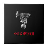 Gewinner verlassen nie Basketball Fliese (Vorderseite)