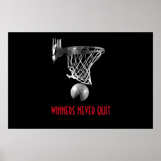Gewinner verlassen nie Basketball Poster (Vorne)