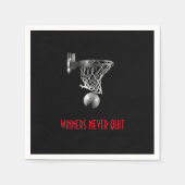 Gewinner verlassen nie Basketball Serviette (Vorderseite)