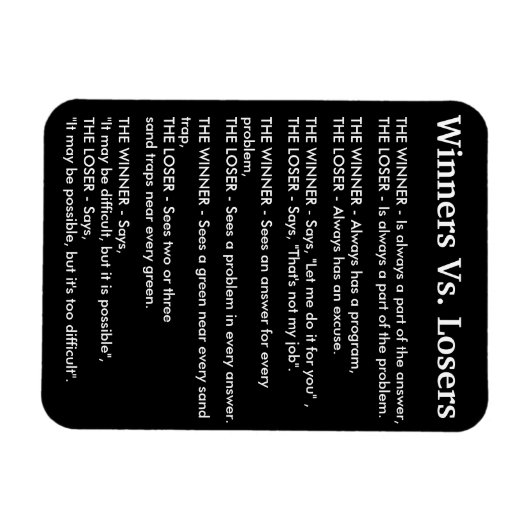 Gewinner Vs Losers Magnet (Horizontal)