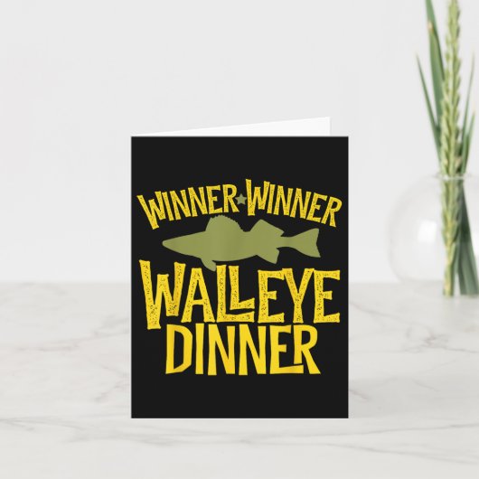 Gewinner Walleye Abendessen Funny Fish Fischer Karte (Vorderseite)