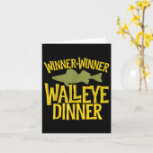 Gewinner Walleye Abendessen Funny Fish Fischer Karte (Gelbe Blume)