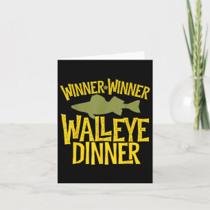 Gewinner Walleye Abendessen Funny Fish Fischer Karte
