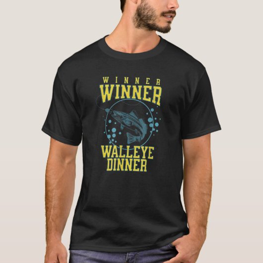 Gewinner Walleye Abendessen Funny Fish Fischer T-Shirt (Vorderseite)