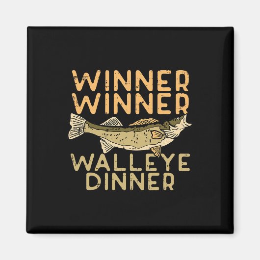 Gewinner Walleye Abendessen Funny Fisherman Men Magnet (Vorne)