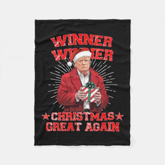 Gewinner Weihnachten Große Trump Funny Hu wieder Fleecedecke (Vorderseite)