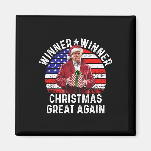 Gewinner Weihnachten Große Trump Funny Hu wieder Magnet (Vorne)