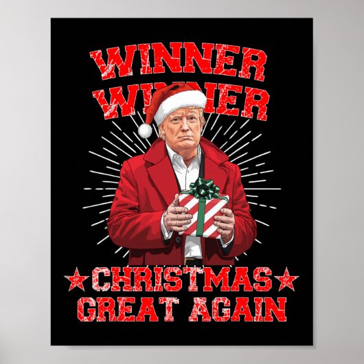Gewinner Weihnachten Große Trump Funny Hu wieder Poster (Vorne)