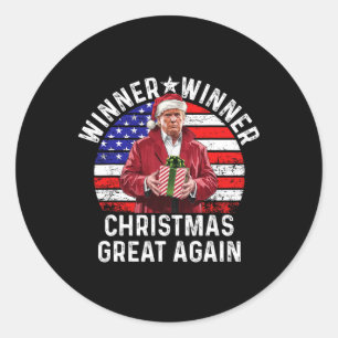 Gewinner Weihnachten Große Trump Funny Hu wieder Runder Aufkleber