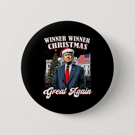 Gewinner Weihnachten Großen Spaß Trump 2024 Button (Vorderseite)