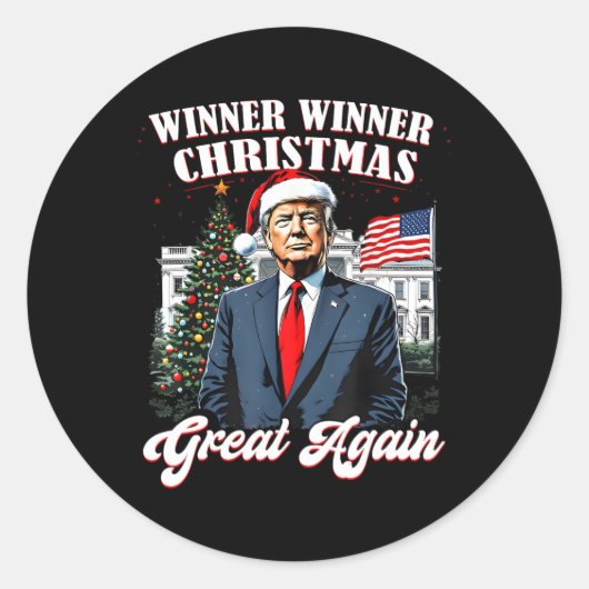 Gewinner Weihnachten Großen Spaß Trump 2024 Runder Aufkleber (Vorderseite)