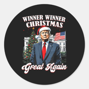 Gewinner Weihnachten Großen Spaß Trump 2024 Runder Aufkleber