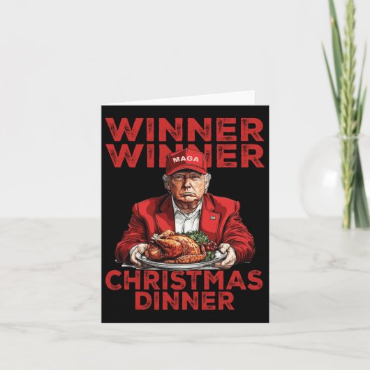 Gewinner Weihnachts-Abendessen Danke Trump Sant Karte (Vorderseite)