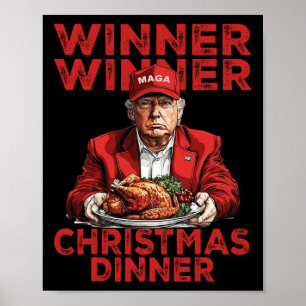 Gewinner Weihnachts-Abendessen Danke Trump Sant Poster