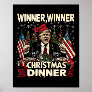 Gewinner Weihnachts-Abendessen Danke Trump Sant Poster